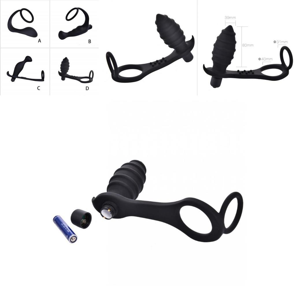 Вибратор Мужской Массаж Простаты Анальная Пробка Задержка Кольцо Мужской Секс-Игрушка