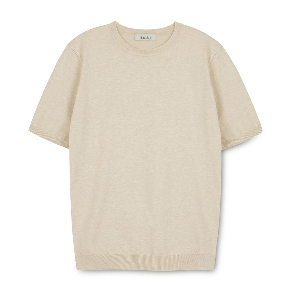 TRADCLUB [2Pack] Soft Round Short Sleeve Knit (4 Colors) (Type B)