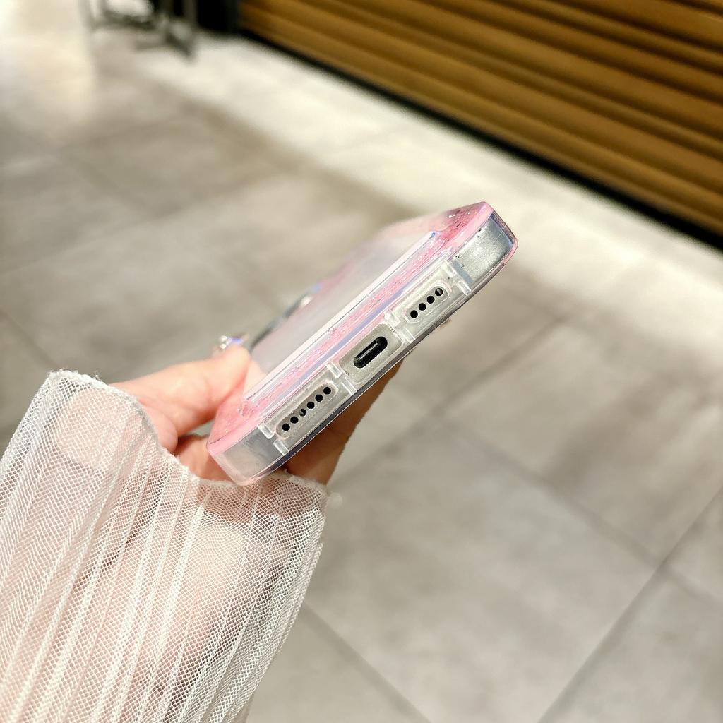 Чехол для iPhone 16 Pro с блестящим дизайном из эпоксидной смолы и стразов, противоударный чехол для телефона из ТПУ