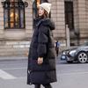 Зимние большие размеры пуховые куртки женские однотонные свободные утолщенные длинные пальто повседневные универсальные пуховики на молнии