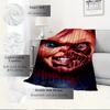 For Chucky,Horror Doll,Evil-Themed Flannel Blanket, Glam Style, Digital Print, All-Season Comfort, Tear-Resistant, Knitted Craftsmanship, Po