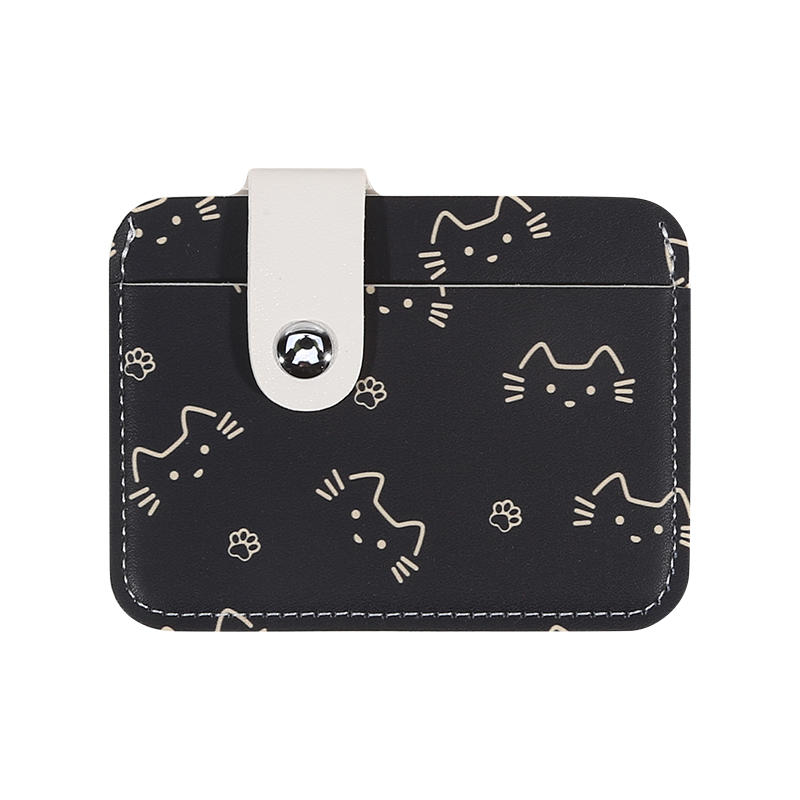 Новый складной кошелек с принтом котенка, PU кожа, стиль INS, короткий, милый, маленький, с котенком и собачкой, женские кошельки для денег, подарок для девочек