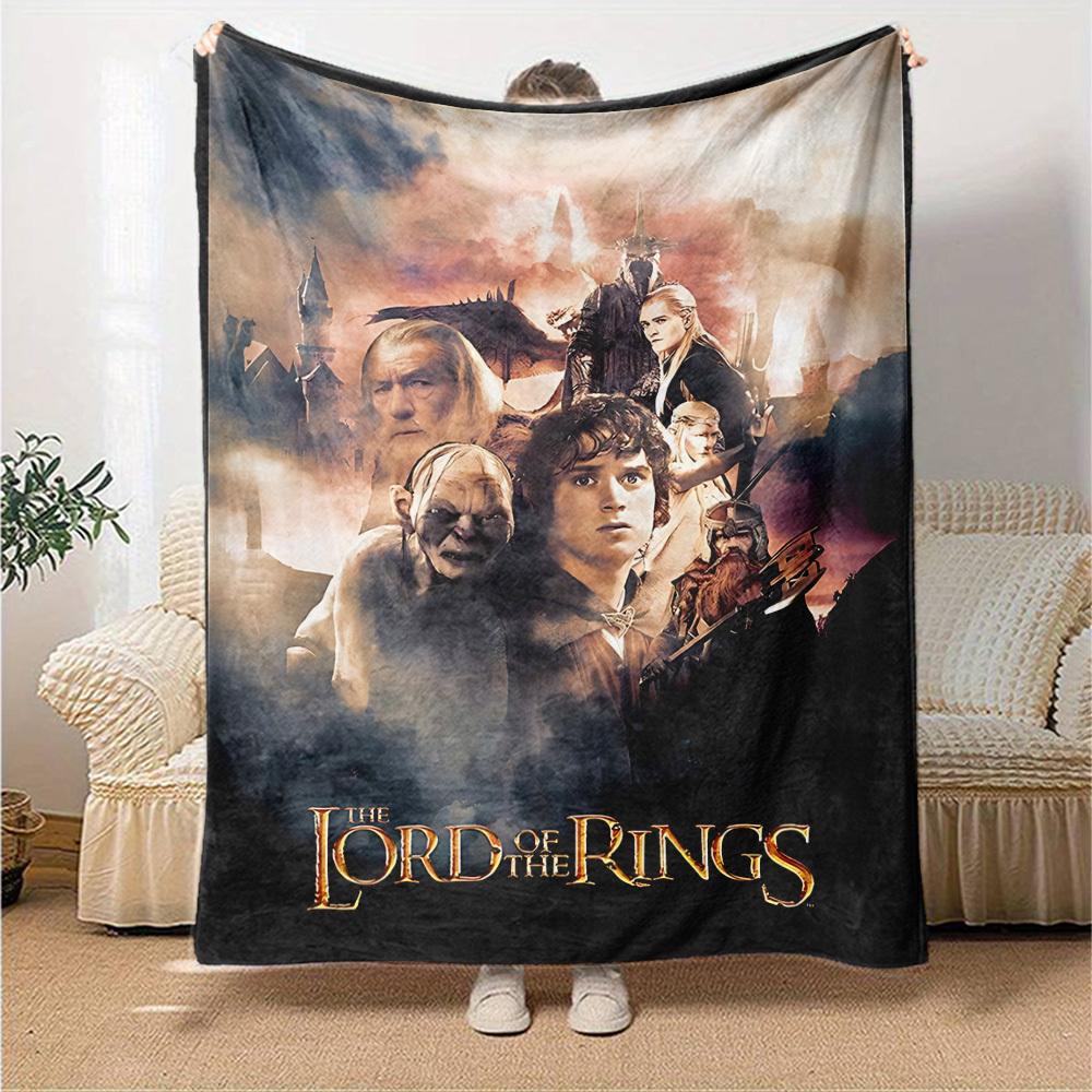 1pc Lord of the Rings Flannel Blanket Soft Warm Throw for Home, Office, Travel, All-Season Cozy Bedding GiftL1085
