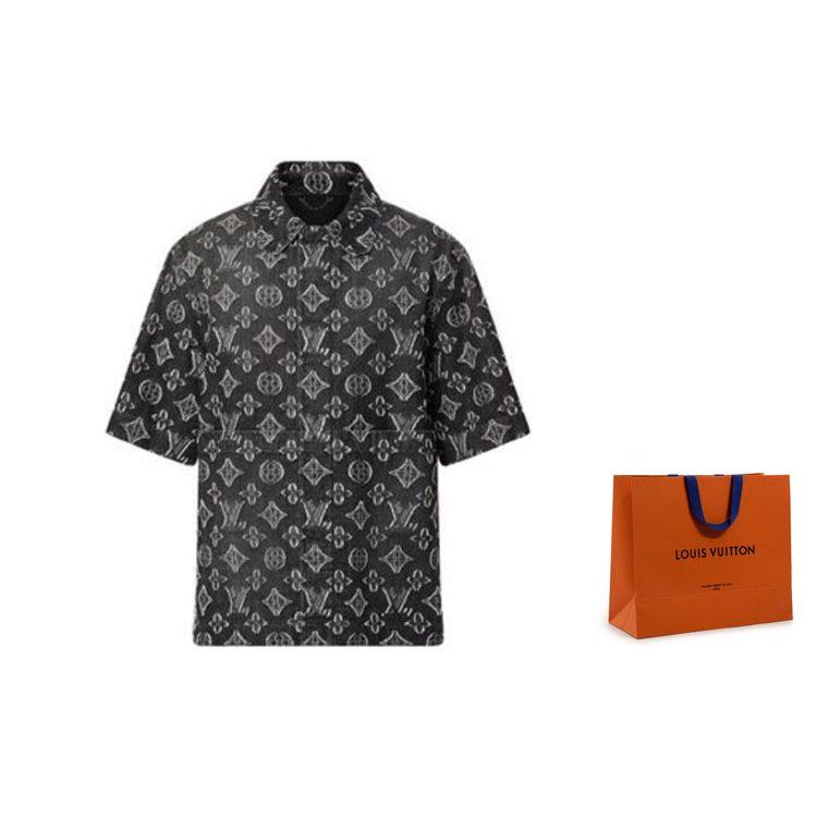 Louis Vuitton Рубашка Мужская Черная 1ABYOM