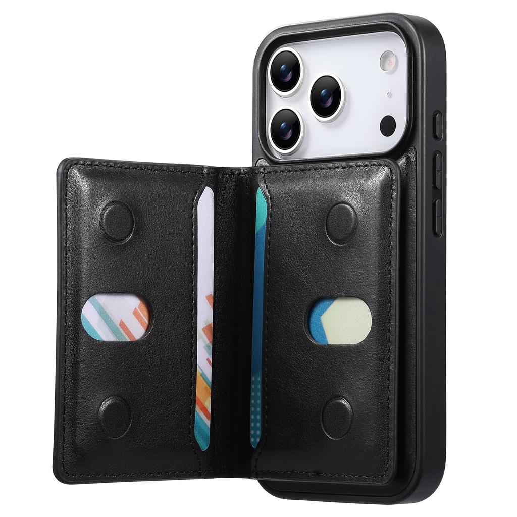 CASENEO Для iPhone 17 Pro Съемный Магнитный Чехол для Телефона с Держателем для Карт Подставкой TPU PU Кожа PC Чехол для Телефона Совместимый с MagSafe