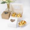 10Pcs Cupcake Box Visible Food Grade Mini Individual Cake Packing Case with Heart Shaped Window Kitchen Tool