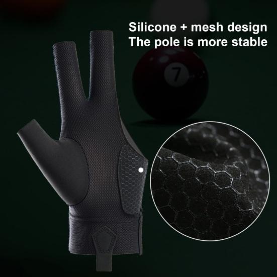 1 шт., бильярдные перчатки, противоскользящие, впитывающие пот, дышащие, для мужчин и женщин, левая рука, кий для снукера, спортивные перчатки с 3 пальцами, аксессуары для бильярда