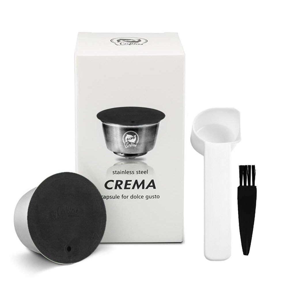 i Cafilas [HR-104] Многоразовые капсулы для кофе, фильтры для кофе, чашки для приготовления крема из нержавеющей стали, тамперный зажим для машины Dolce Gusto LUMIO EDG, Mini Me