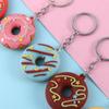 Cute Cartoon Ornaments Trinket gift Donut keychain Bag Decoration Key pendant KeyRing