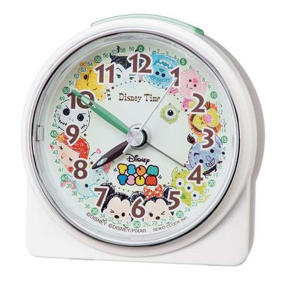 Часы будильник настольные часы персонаж Disney Tsum Tsum аналоговые белый жемчужный корпус xx FD481W размер 8.9 8.6 4.7 см