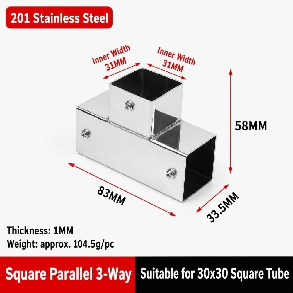 Right Angle Square Tube Connector Two/Three/Four/Five-Way Metal Tube Fitting Industrial Frame