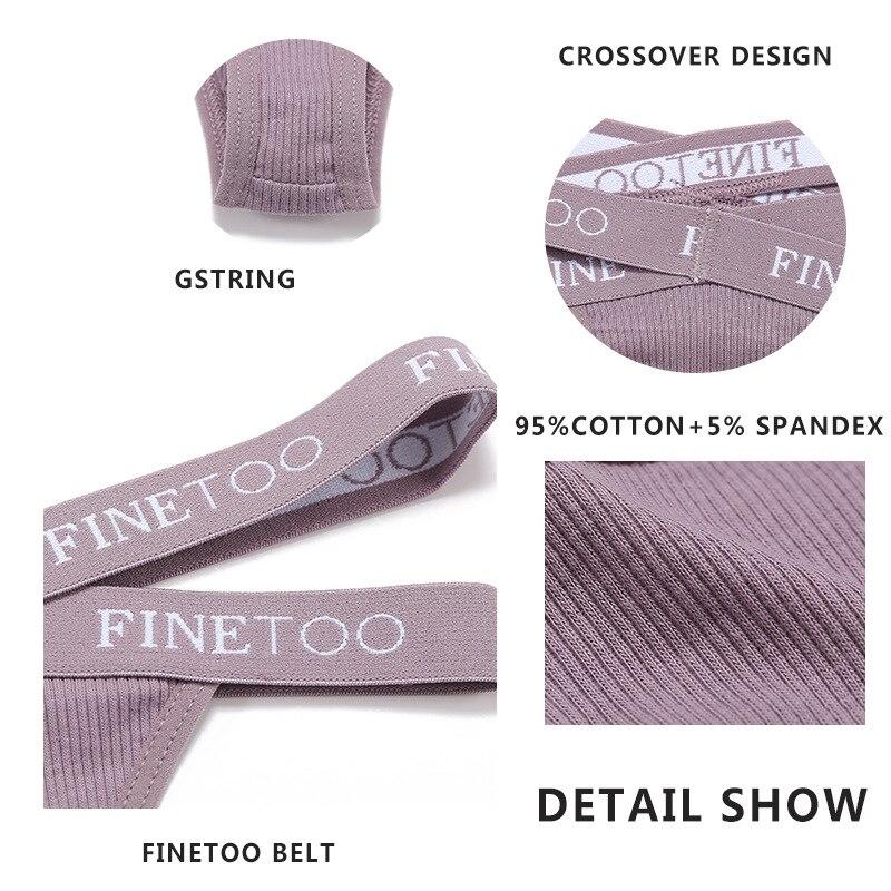 FINETOO 4PCS/Lot Sexy Cross Strap Cotton G-String Women's Panties FINETOO Letter High Waisted Fashion Thongs Panty Lingerie M-XL