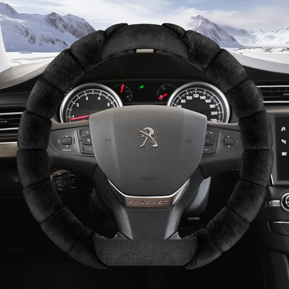 Suitable for b444 Plush Steering Wheel Cover Winter Cold-Proof and Warm Cover for Models 208 E-208 2008 E-2008 3008 E-3008 Partner Rifter 3 444b