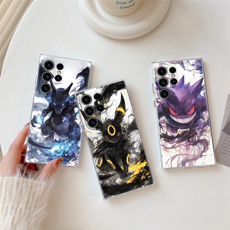 Чехол для телефона Samsung Galaxy S25 S24 S23 Ultra S20 S21 FE S22 Plus A56 A36 A17 A07, прозрачный, с Покемонами Умбреон, Генгар, S25FE