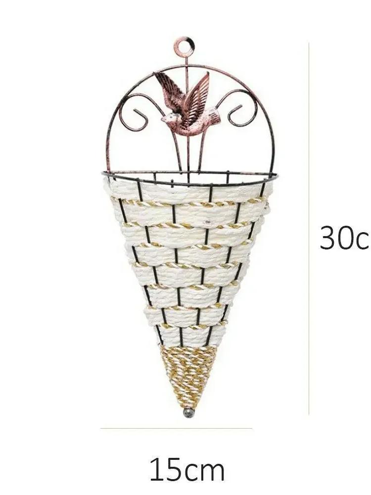 Натуральный ротанг настенный горшок подвесной цветочный горшок вешалка садовое настенное украшение кашпо для комнатных растений