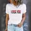 Summer Women's Letter Pattern Printed Pure Cotton Round Neck Short Sleeved T-shirt Casual Fashionable T-Shirts Women’s