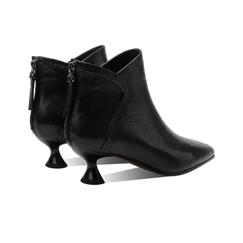 Обувь женская 2024 Высококачественные женские ботильоны с молнией сзади, модные офисные и карьерные сексуальные туфли с острым носком для женщин Zapatos