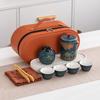 Guochao Travel Tea Set Outdoor Portable High-end Business One Pot Four Cups Tea Tray Set Gift Commemorative Gift