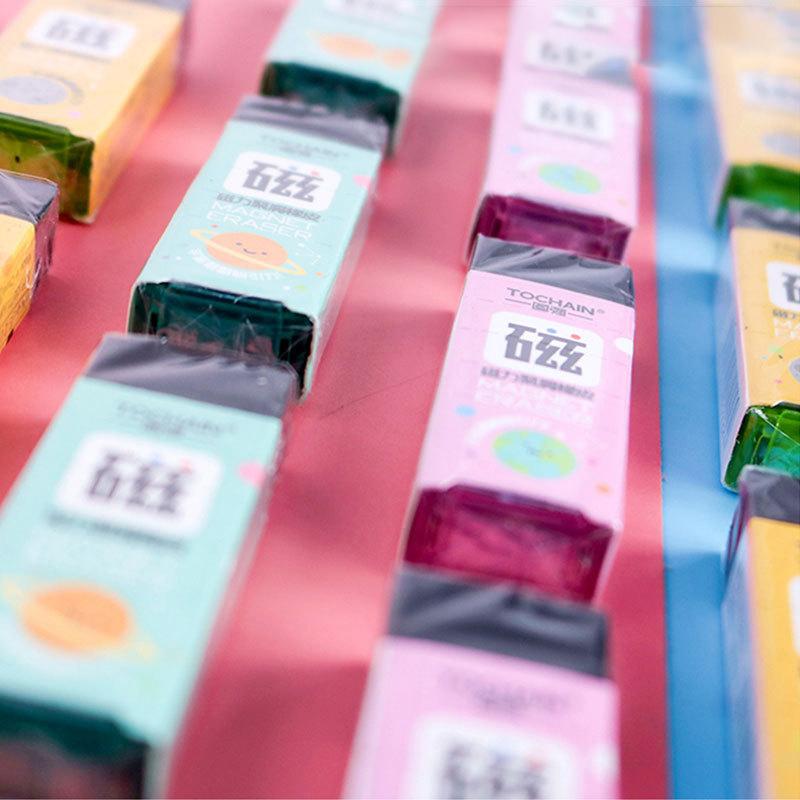 Прохладный креативный экологически чистый магнитный резиновый магнитный ластик для студентов, канцелярские принадлежности