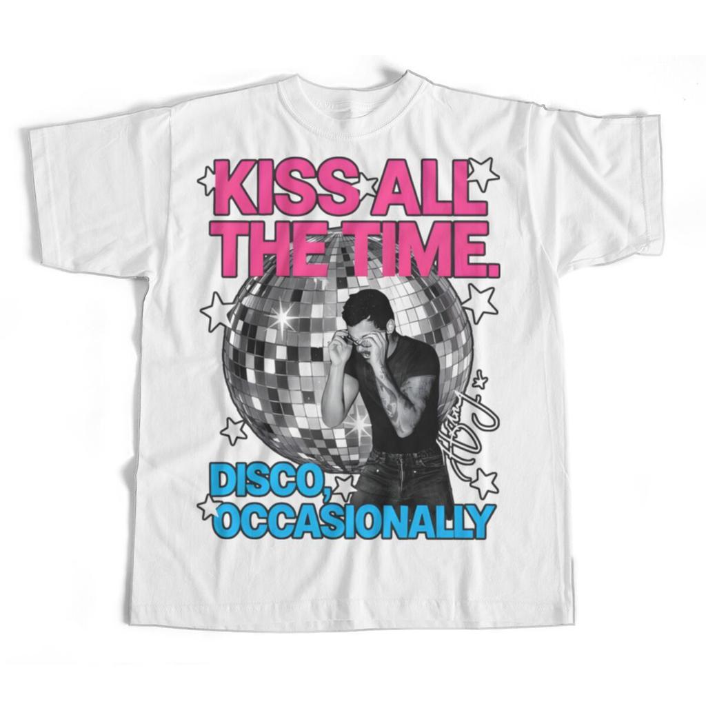 Harry Styles Kiss All The Time Disco Occasionally 2026 Summer Unisex T Shirt Casual Cotton Short Sleeve Graphic Tee Vintage T