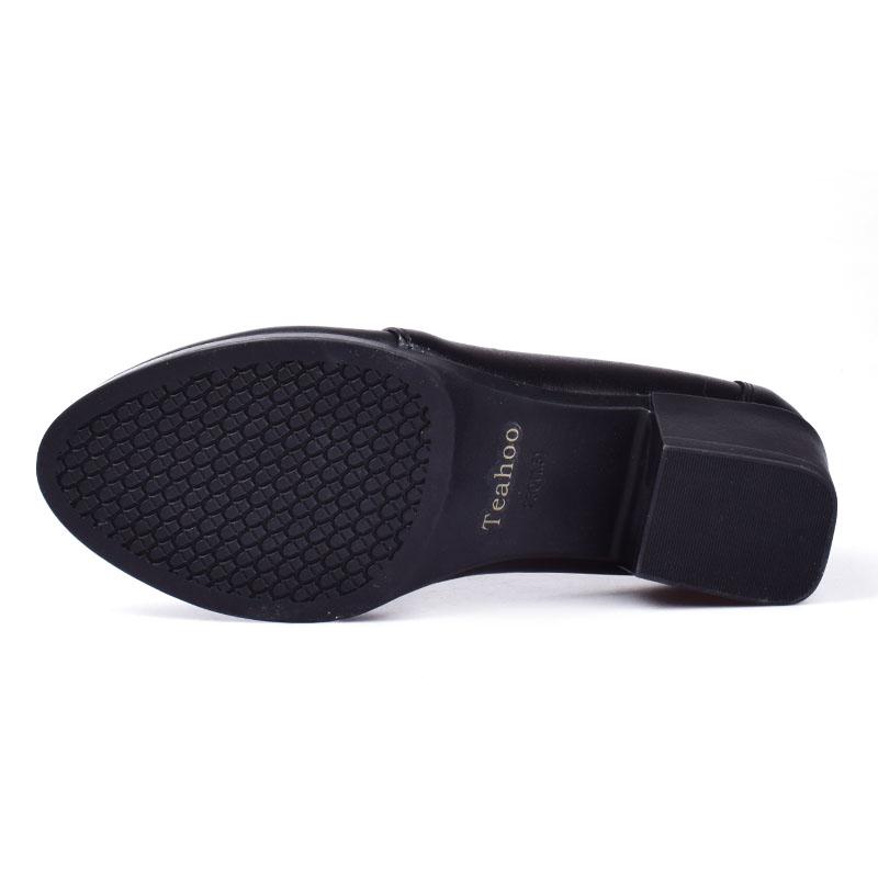 Модные женские туфли из натуральной кожи, туфли для офиса, женские туфли-балетки на танкетке, 2017, новейшие туфли на высоком каблуке, женские туфли для мамы, большой размер