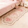 Cute Bow Carpets for Living Room Pink Flowers Bedroom Decor Carpet Fluffy Soft Irregular Shape Bedside Rug Home Plush Floor Mat