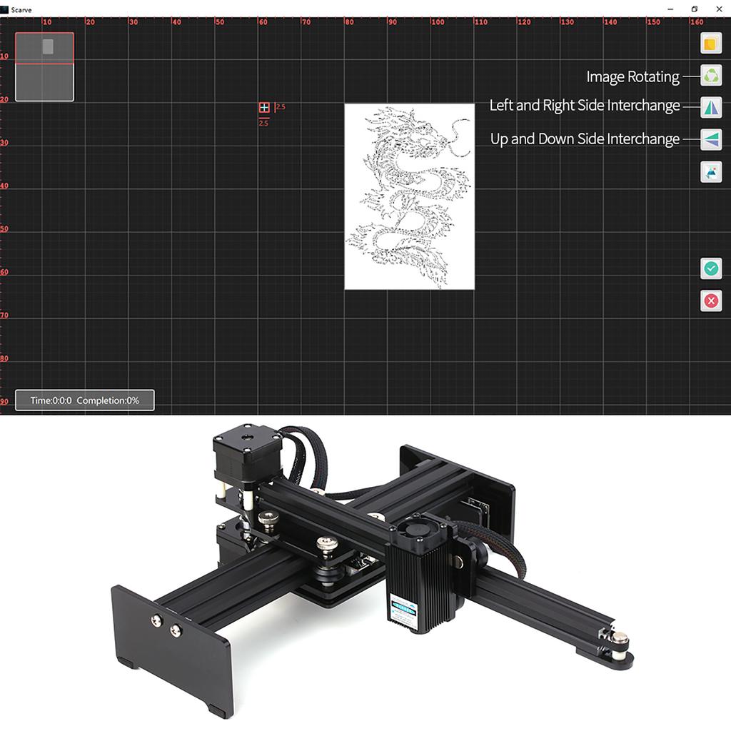 10w Engraving Machine Mini Desktop Engraver Printer Portable Carver DIY Logo Mark Printer Working Area 170*200mm