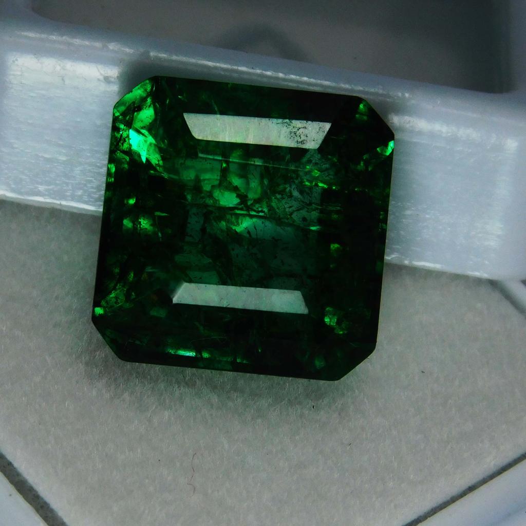 Natural Green Emerald Loose Gemstone 11 ct Square Cut Colombian for Jewelry Making and Crafts