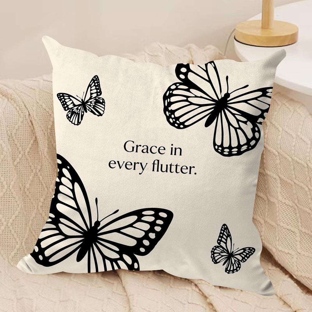 Cute Retro Butterfly Cushion Cover Square Pillow Bedroom Sofa Leisure Comfort Living Room Home Decoration X