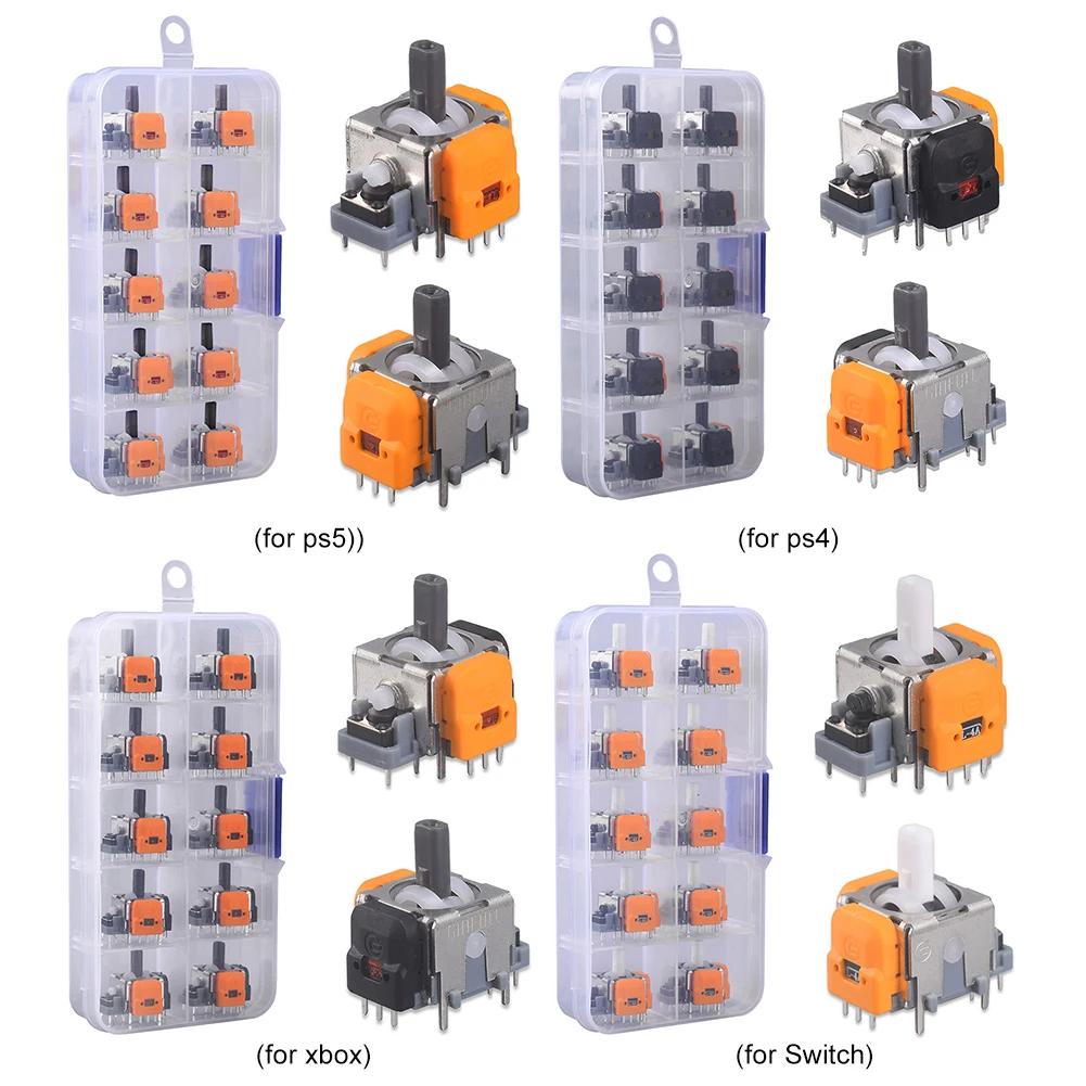 10 шт. 3D джойстик на эффекте Холла, регулируемый, без дрифта, модуль стиков, запчасти для ремонта, ручной переключатель игровой машины для XBox/Switch