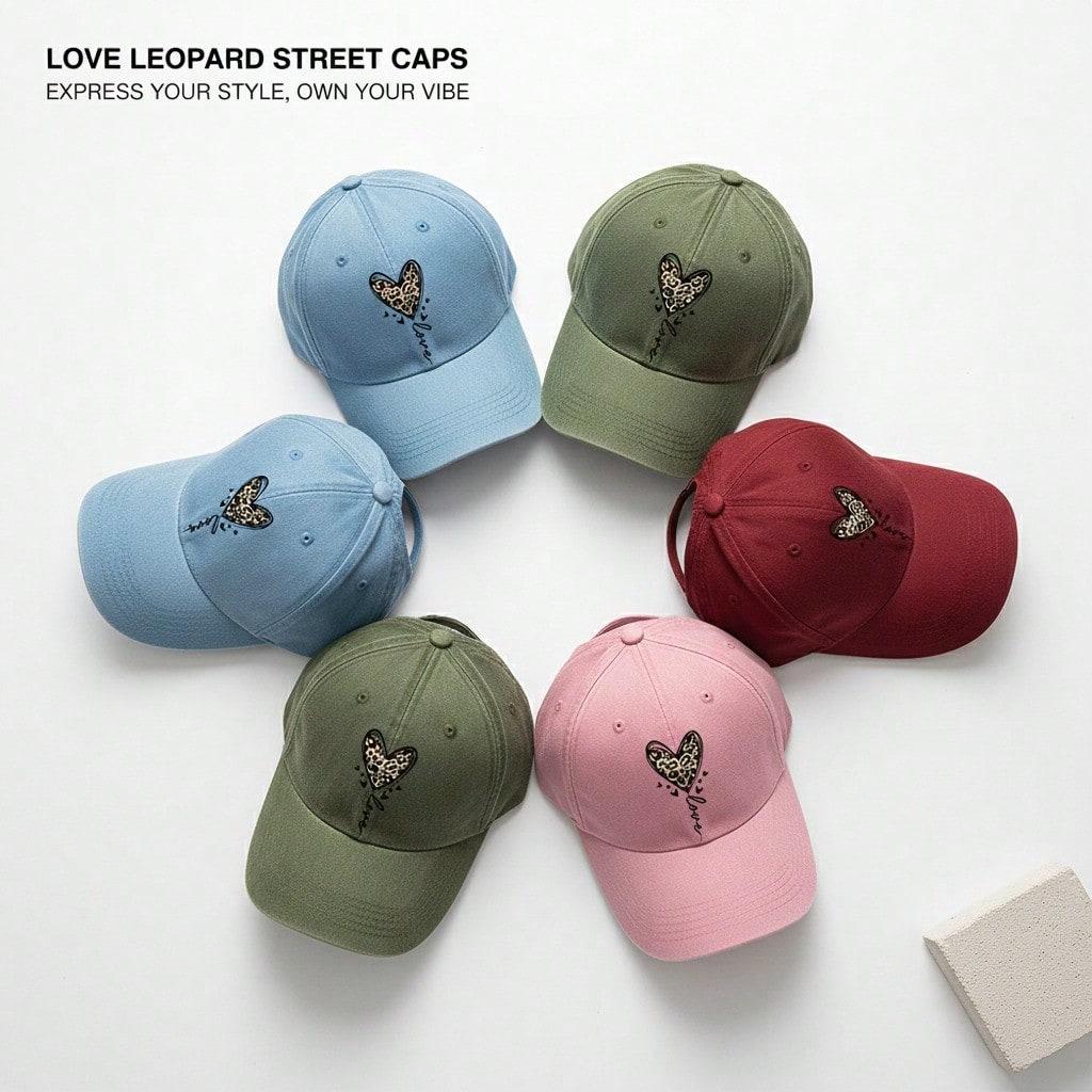 Love Print Baseball Hat - Unisex Adjustable Breathable Lightweight Soft Fabric Casual Daily Wear Sun Cap For Women Girlfriend Gift