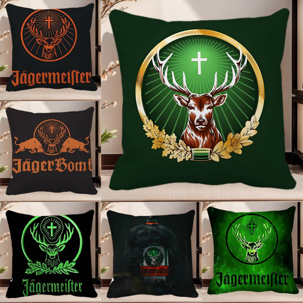 Alcohol Jjagermeister Pillow Case Square Pillow Bedroom Sofa Leisure Comfort Cushion Car Home Decoration