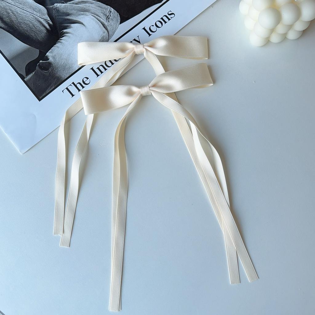 2PCS New Cute Princess Fashion Solid Ribbon Bow Lovely Girls Hairpins Children Headwear Hairgrip Hair Clips Hair Accessories