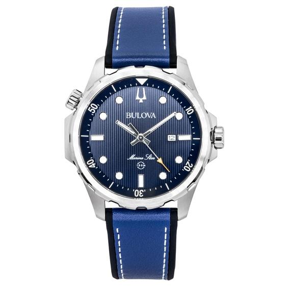 BULOVA Серия Marine Star Силиконовый ремешок Синий циферблат Кварцевые 96B419 100M Мужские часы