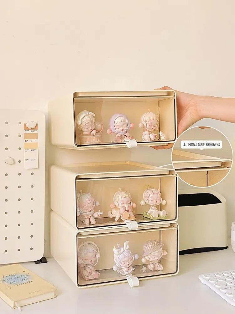 Полка-витрина для блайнд-боксов выдвижного типа, органайзер для канцелярских товаров, акриловый прозрачный настольный выставочный шкаф, коробка для хранения