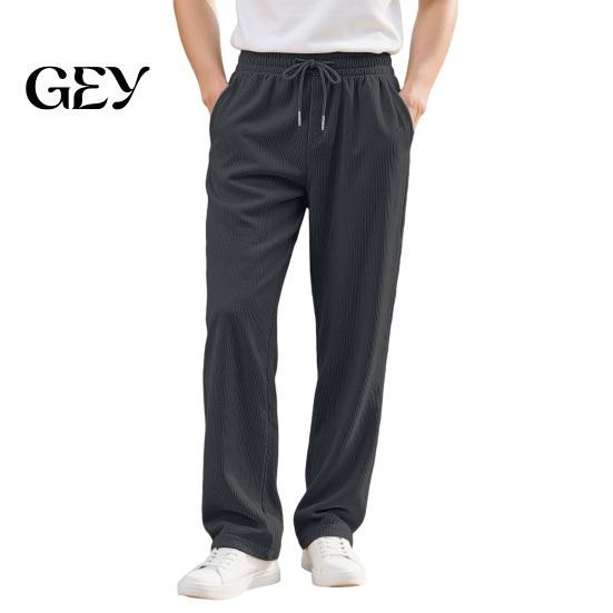 Work School Casual Trousers Men Corduroy Baggy Sweatpants, Drawstring Waist Straight Leg Joggers, Loose Solid Color Athletic Pants for Jogging