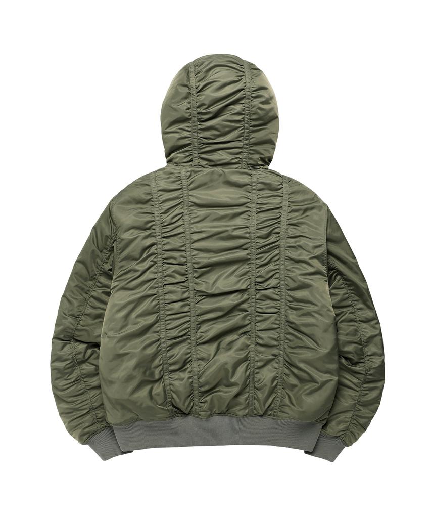 Thevinylhouse Fur Hooded Ma-1 Jacket Khaki