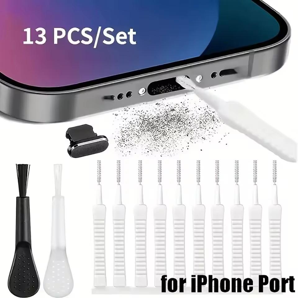 Металлическая заглушка USB C Dust для iPhone 16 15 Pro 14 13 Samsung Xiaomi Android, защитная крышка для порта зарядки, набор щеток для чистки