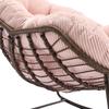 Outdoor Rattan Rocking Chair, Upholstered Seat Swing with Backrest for Front Entrance, Living Room, Patio, Garden