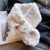 Thicken Warm Cross Scarves Faux Fur Neck Wrap Scarf Cute Shawl  Winter