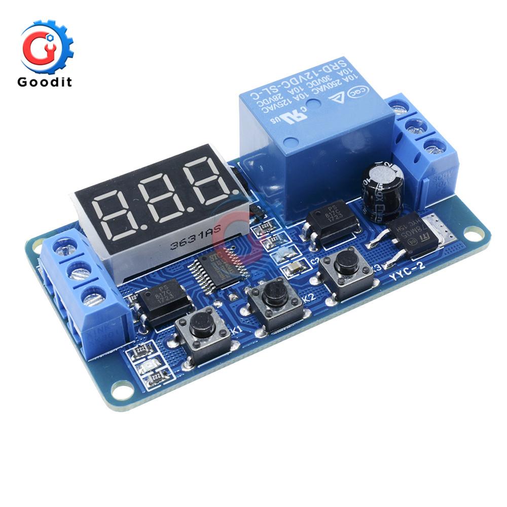 DC 12V Реле времени Светодиодный дисплей Автоматизация Цикл Задержка Таймер Управление Выключатель Задержка Защита от напряжения Релейный модуль Реле 5
