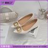 2025 New Spring and Autumn French Pointed Flat Shoes Women Wear Shallow Mouth Inner Height Increase Single Shoes Versatile Commuter Women's Shoes