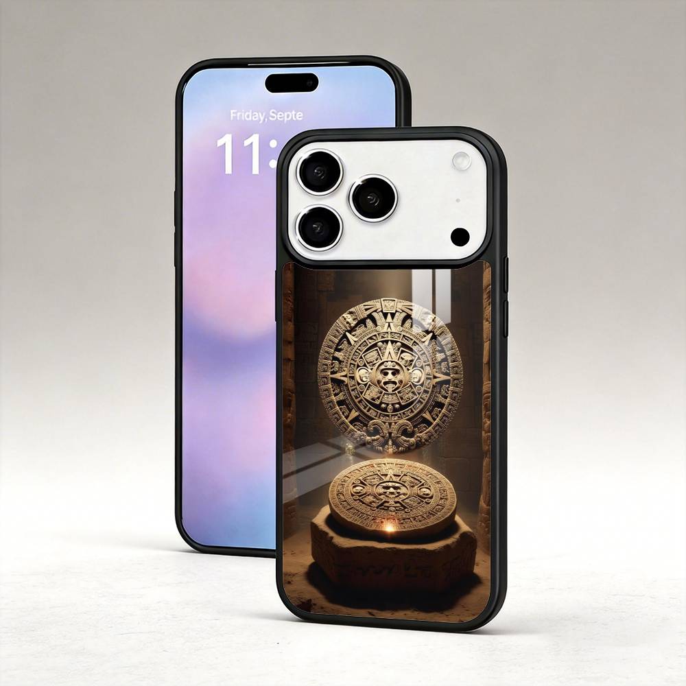 M-Майя A-Ацтекский Календарь Статуя Чехол для Телефона Магнитный Для iPhone17 16 15 14 13 12 Pro Max Для Magsafe Беспроводная Зарядка Чехол