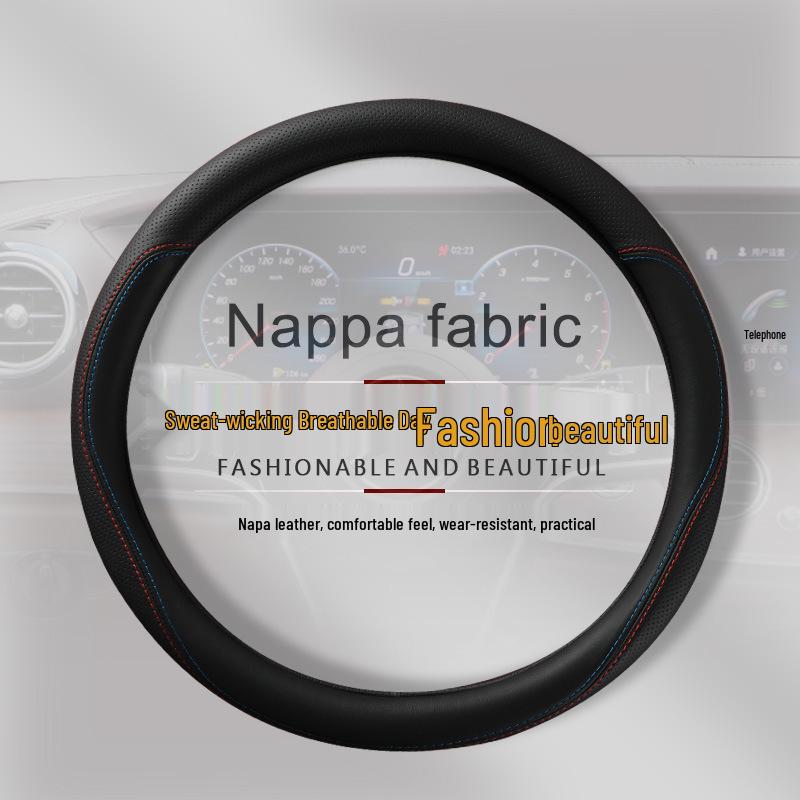 Ideal Steering Wheel Cover: Genuine Leather, Anti-slip, Sweat-absorbent, Ultra-thin Grip for L6 L8 L7 L9 i6 i8 MEGA