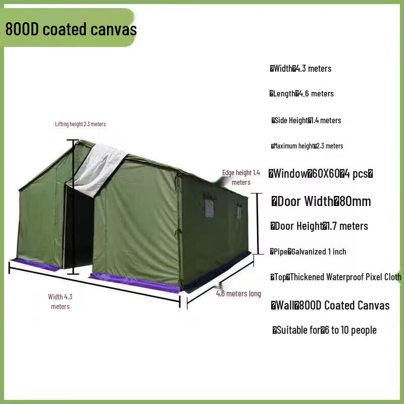 JINGGENG Heavy-Duty Winter Warm Canvas Tent