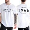 Винтажные Футболки с надписью Est 1966 Ограниченная серия 60-й День Рождения Мужские Оверсайз С Круглым Вырезом Короткий Рукав Модные Графические Мужские Одежда