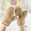 Plush Thicken Wither Warm Cashmere Gloves Imitation Rabbit Fur Women Girls Gloves Windproof Soft Full Fingers Mittens Gloves