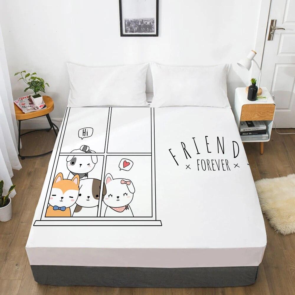 Children Elastic Fitted Sheet Bed Sheet With An Elastic Band Bedding For Kids Baby Child Mattress Cover Single 160x200 Bed Train