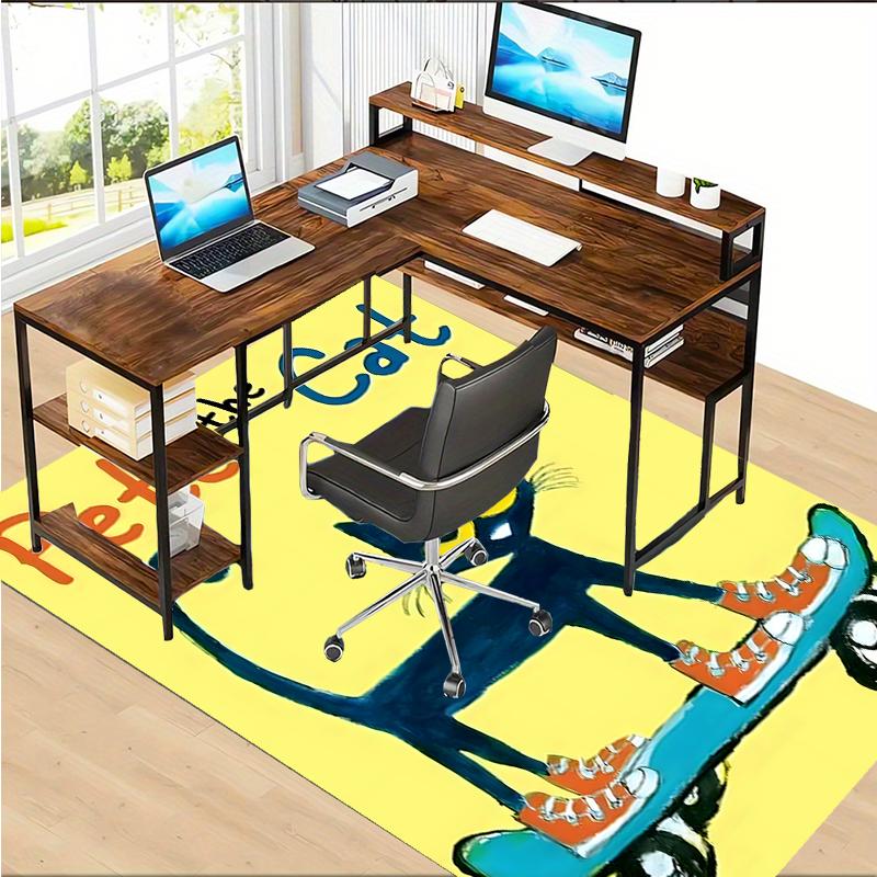 pete the cat Polyester Carpet, Soft Indoor Mat for Office Chair, Living Room, Computer Desk - Decorative Home Office Rug Design