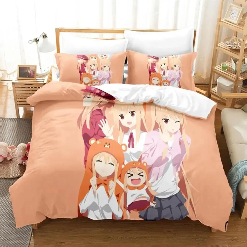 3D-печать аниме «The Himouto!» Комплекты постельного белья Умару-чан Комплект пододеяльника с наволочкой Твин Фулл Квин Кинг Постельные принадлежности Постельное белье